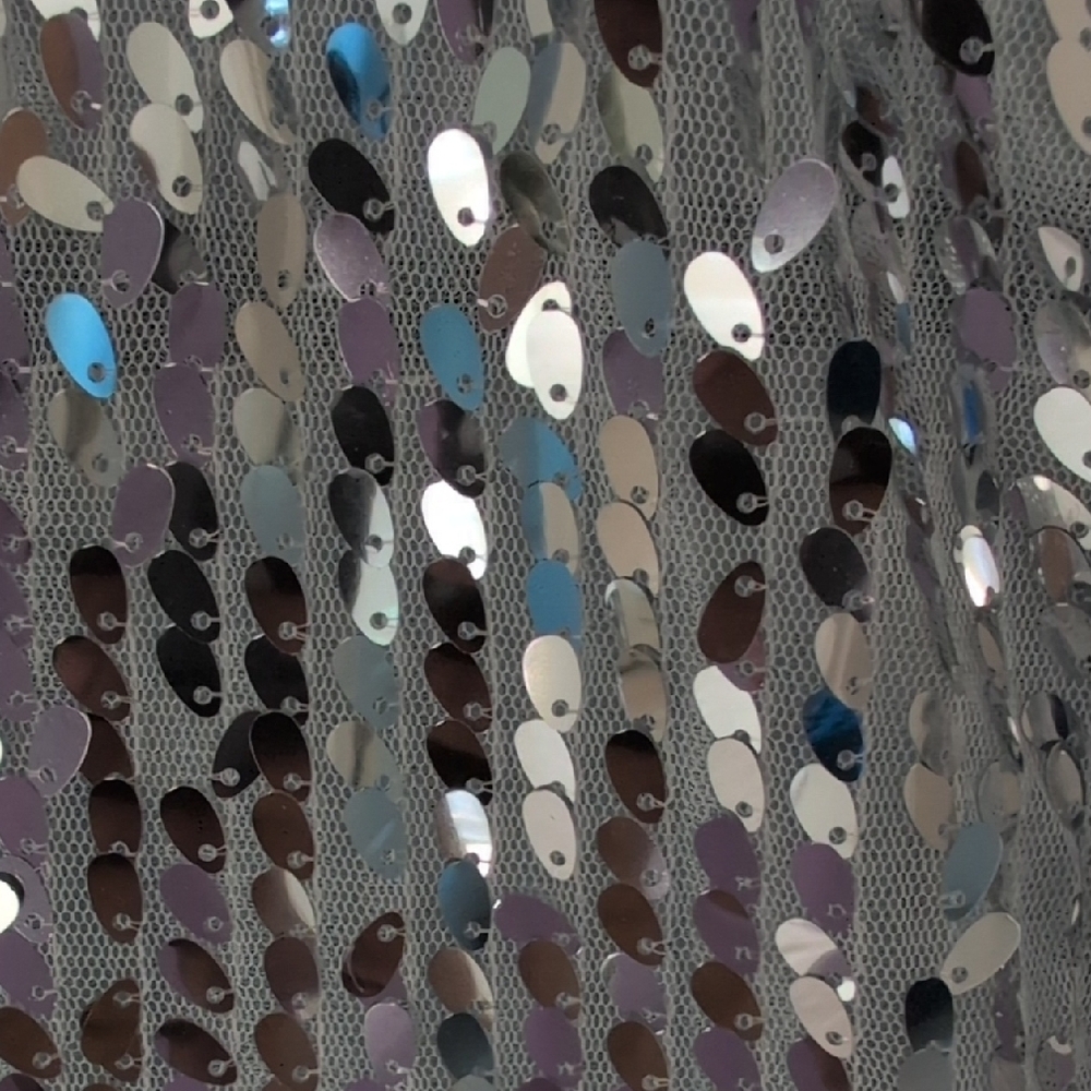 Silver Sequin Long Sleeve Dress - Picture 6 of 6